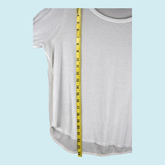 VINCE Shirt Women's Medium White Long Sleeve Contrast 100% Modal & 100% Silk - Picture 9 of 10